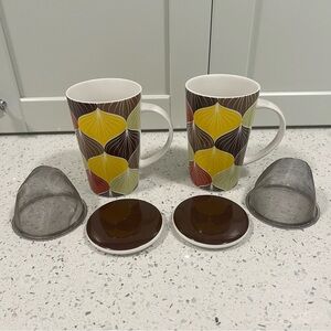 TEAVANA Starbucks Enlightened Chai Infuser Mugs | Gift | 2 Full Sets | 2014